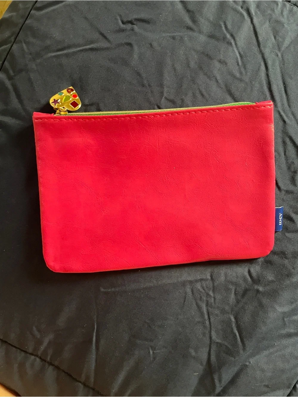 Cosmetic Pouch with Decorative Heart Pull